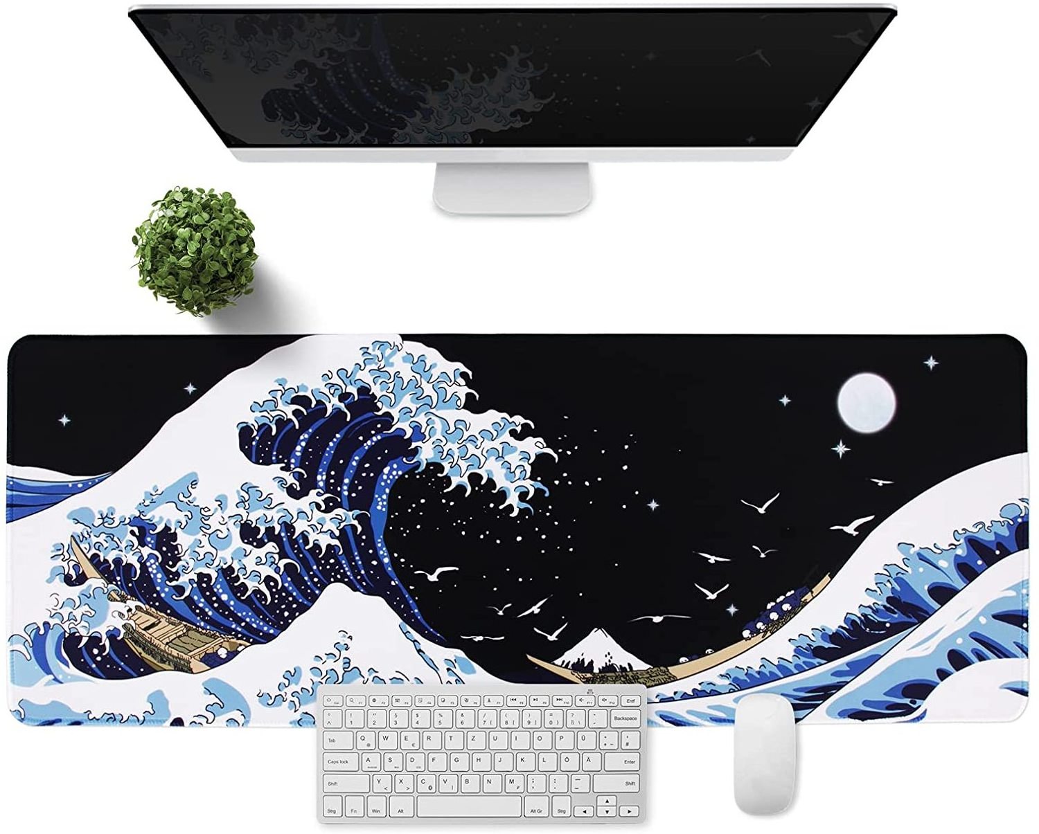 Hot Sale XXL Large Gaming Laptop Mouse Pad Sea Wave Desk Pads PC Keyboard Waterproof Non Slip Thick Rubber Table Mat