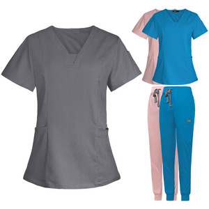 Factory Direct Fashionable Medical Top Uniforms scrubs sets   Dentist Polyester / Rayon Jogger scrub suit Hospital Uniforms