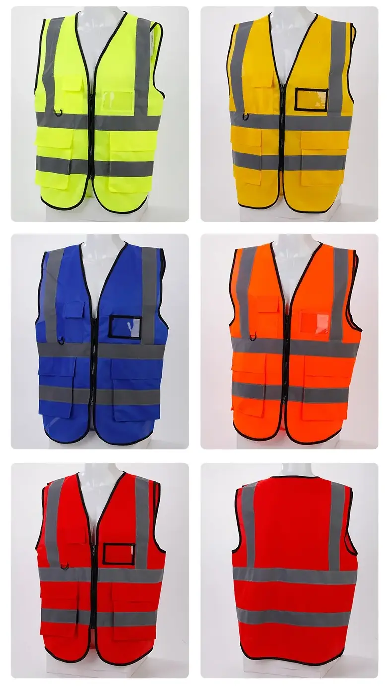 Wholesale Work Safety Reflective Clothing Reflective Vest Safety Vest Jacket Strip Personal Security Construction