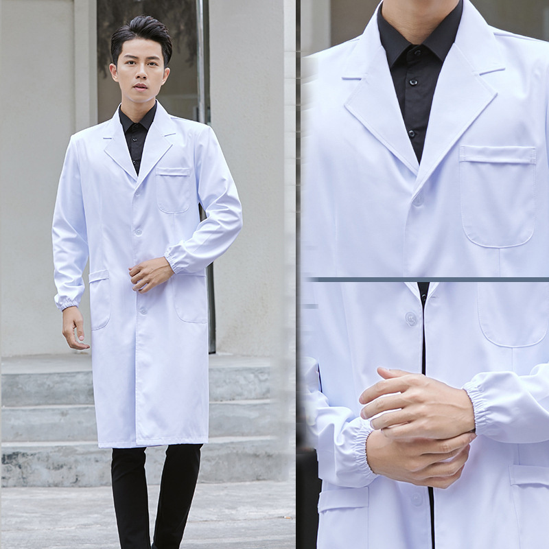 High End Quality Lab Coat   polyester Cotton Uniforms for doctors and nurses First Quality Clothing  Work Uniform White Lab coat