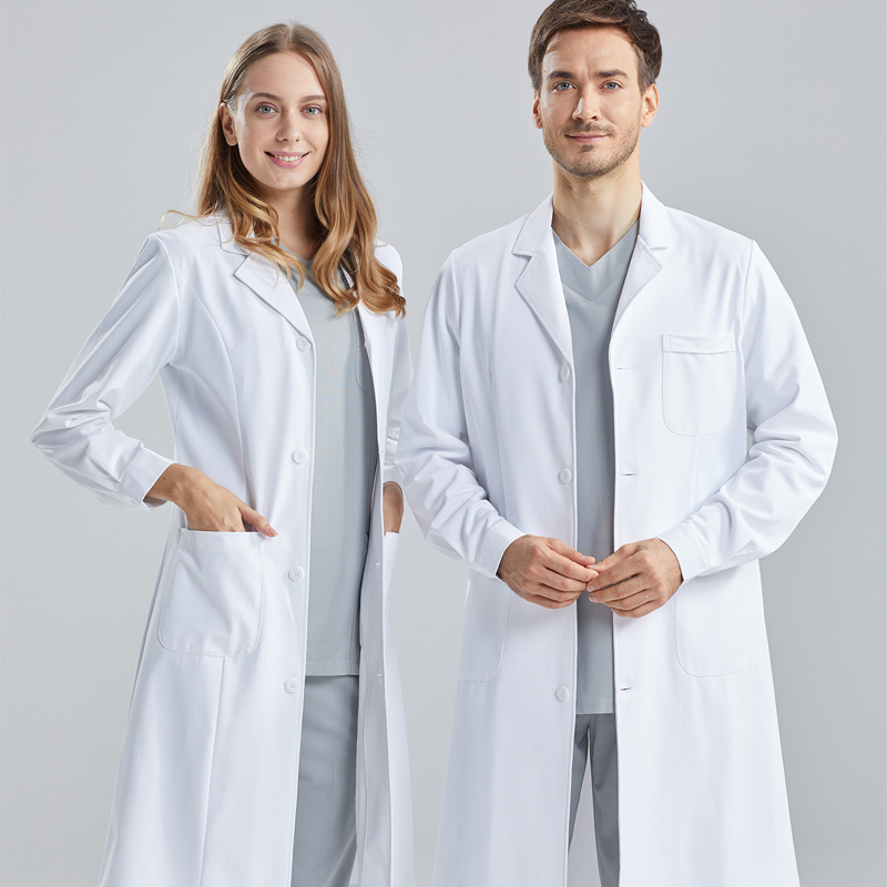 Wholesale Long Medical Scrubs Nurse Uniform Dental Doctor Lab Coats Gown