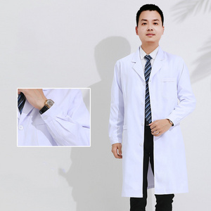 High End Quality Lab Coat   polyester Cotton Uniforms for doctors and nurses First Quality Clothing  Work Uniform White Lab coat