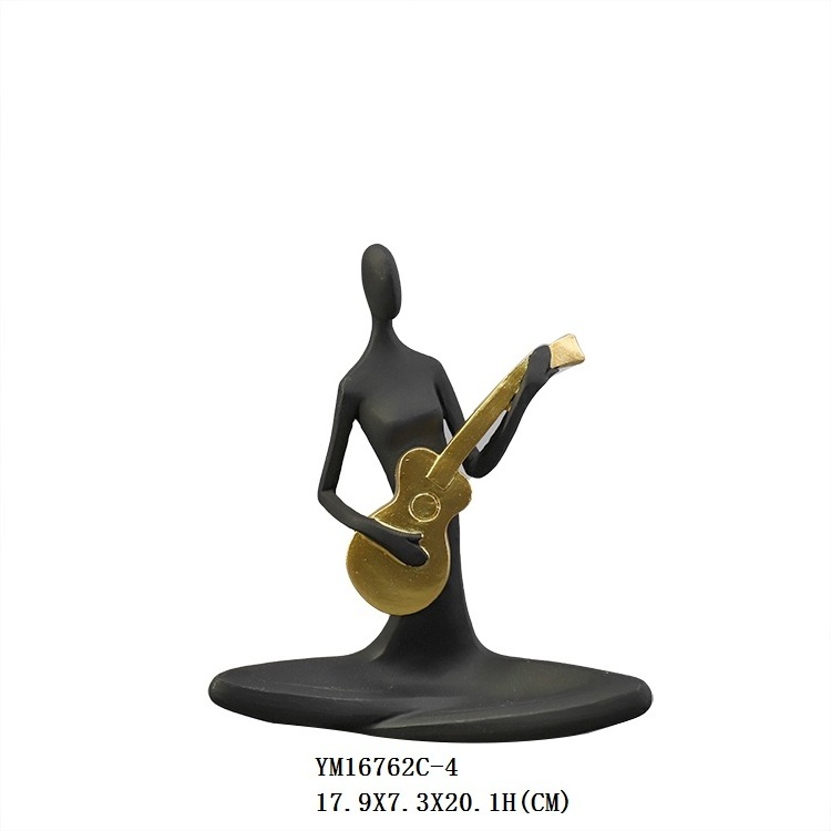 Creative Design Resin Ornaments Retro Musical Instrument Player Musician Statue Crafts