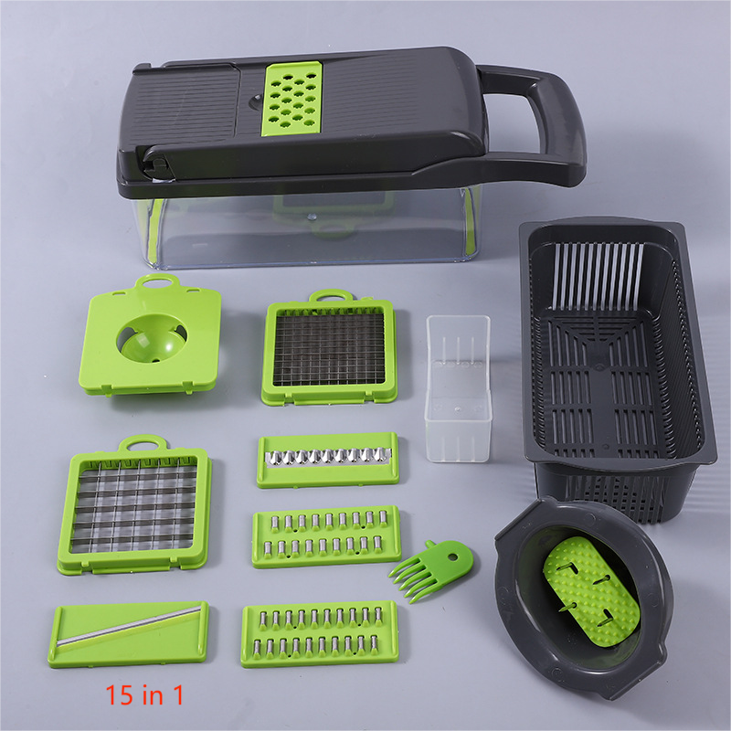 Mini vegetable Cutter Hand Vegetable Slicer And Chopper Durable 15 In 1 Multifunctional Manual Vegetable Chopper Food Chopper