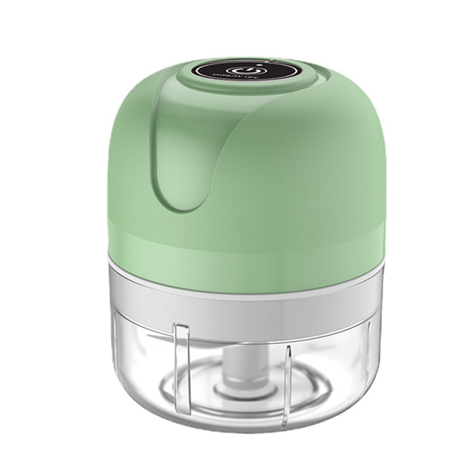 New Portable Electric Kitchen Food Processor Mini Stainless Steel Garlic Vegetable Shredder Plastic Blade Press Design Style