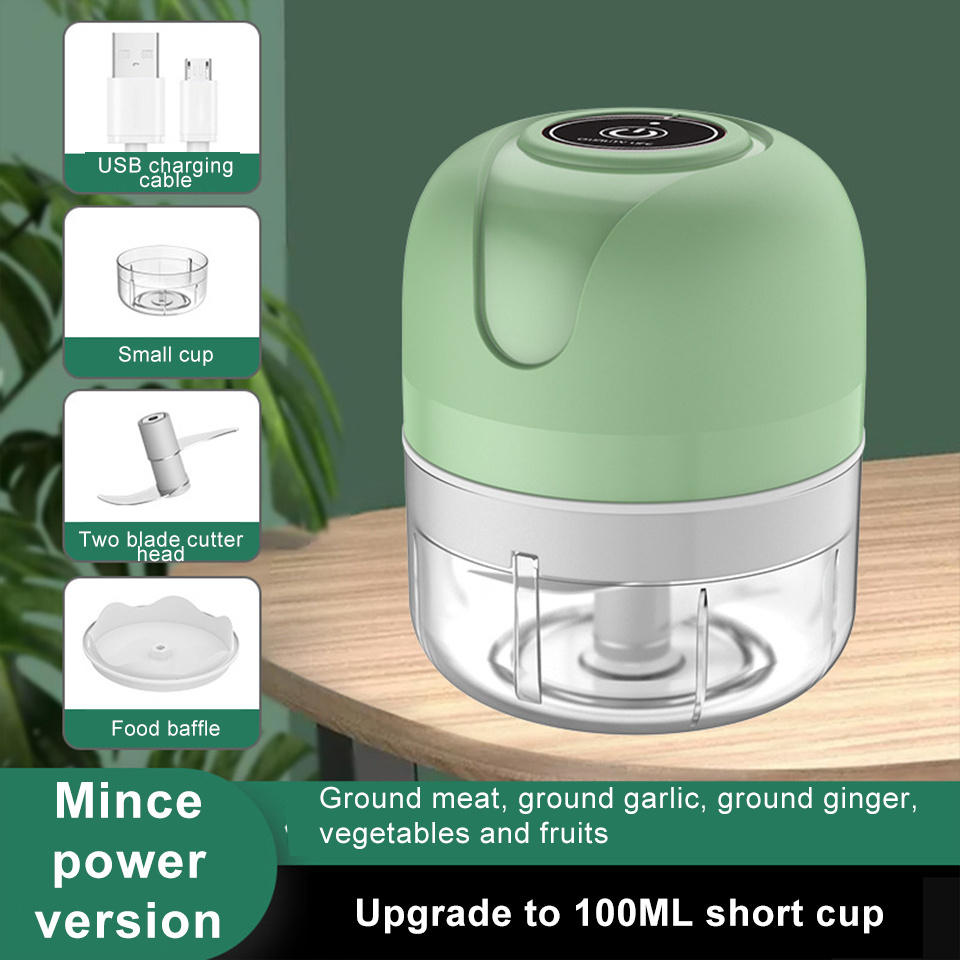 Wholesale Powerful Multi-Functional Electric Vegetable Shredder USB Charging Garlic Frozen Slicer Steel Material PP Blade Press