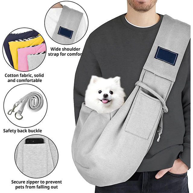 BSCI Custom  Portable Outdoor Large Capacity Nylon Cat Dog Puppy Carrier Foldable Pet Shoulder Crossbody Sling Travel Pet Bag