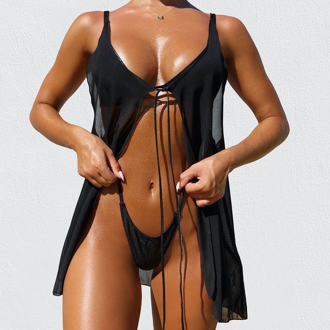 Women Swimwear Nude 3 Piece Swimsuit Micro Bikini With Swimsuit Cover Up