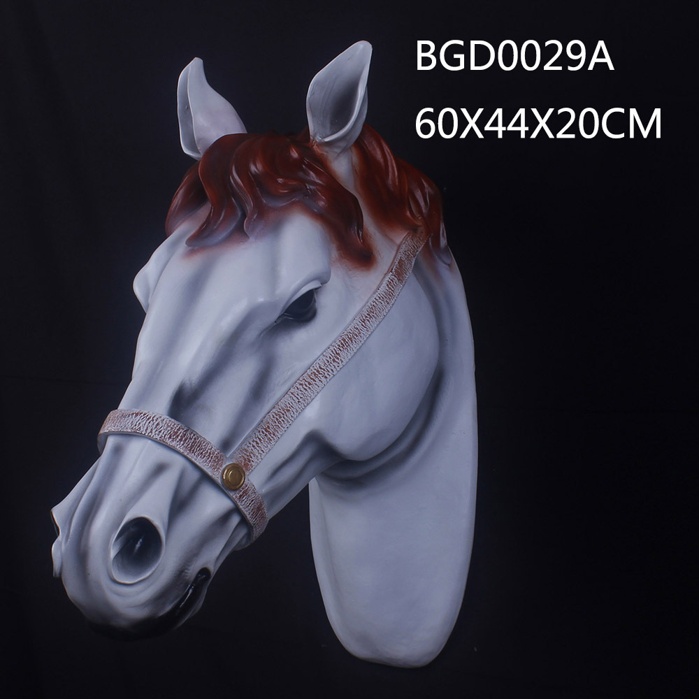 Artificial resin animal statues life size horse head