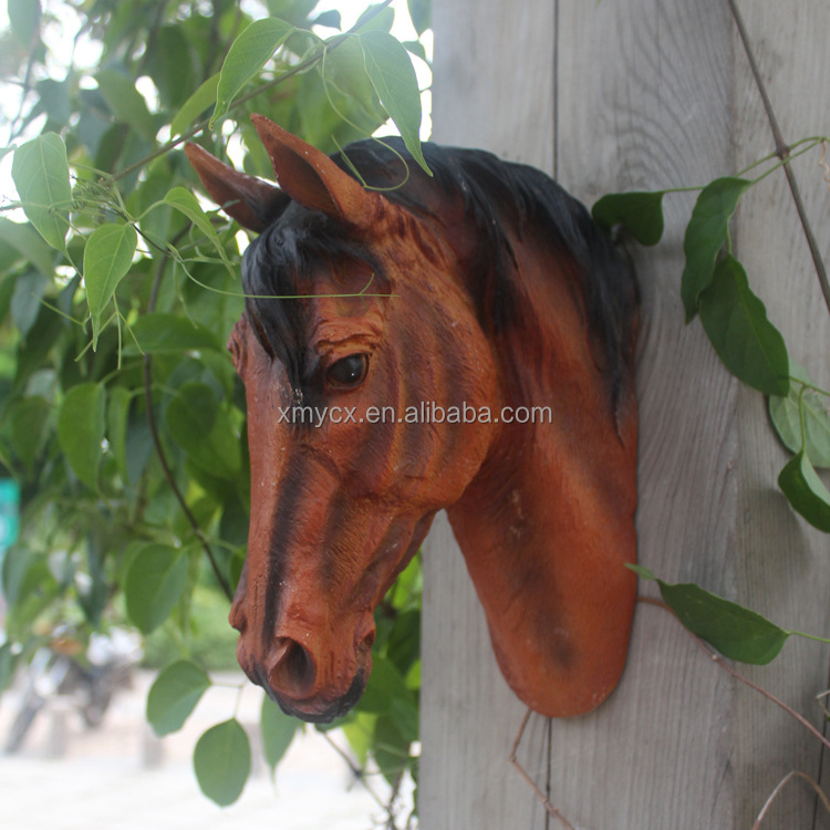 Artificial resin animal statues life size horse head