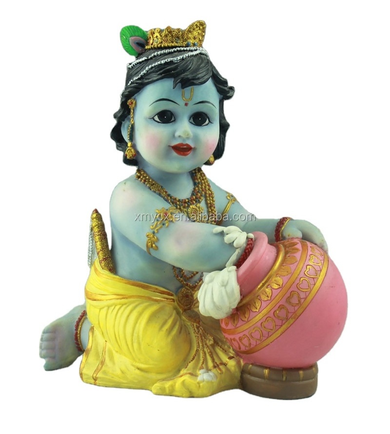 Wholesale Indian pooja hindu god krishna murti baby krishna statue