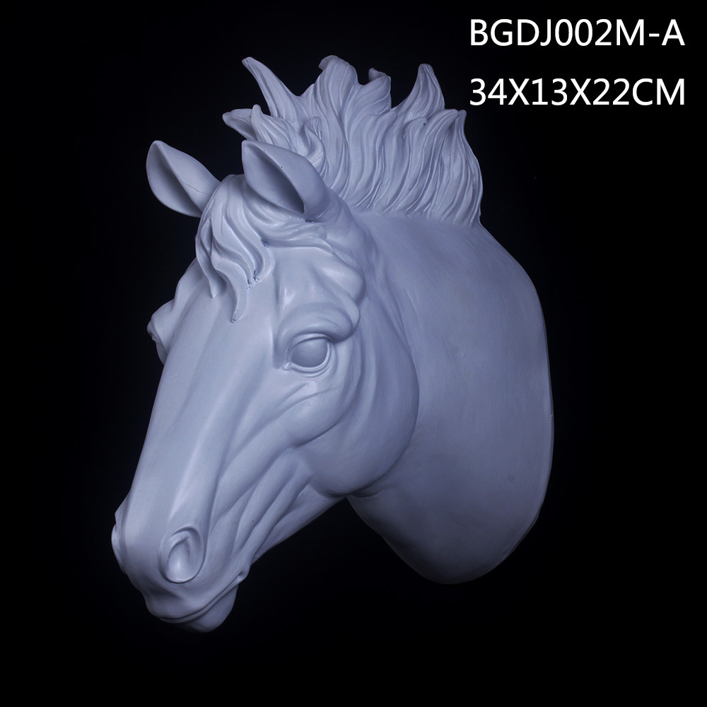 Polystyrene Animal Heads Decorative Horse Head Statue White