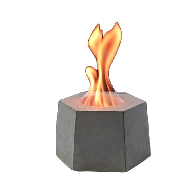 Amazon hot sale concrete hexagon fire pit for indoor tabletop use