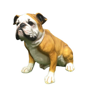 Life size resin bulldog animal garden statues on hot selling