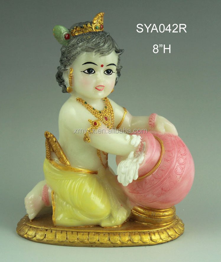 Wholesale Indian pooja hindu god krishna murti baby krishna statue