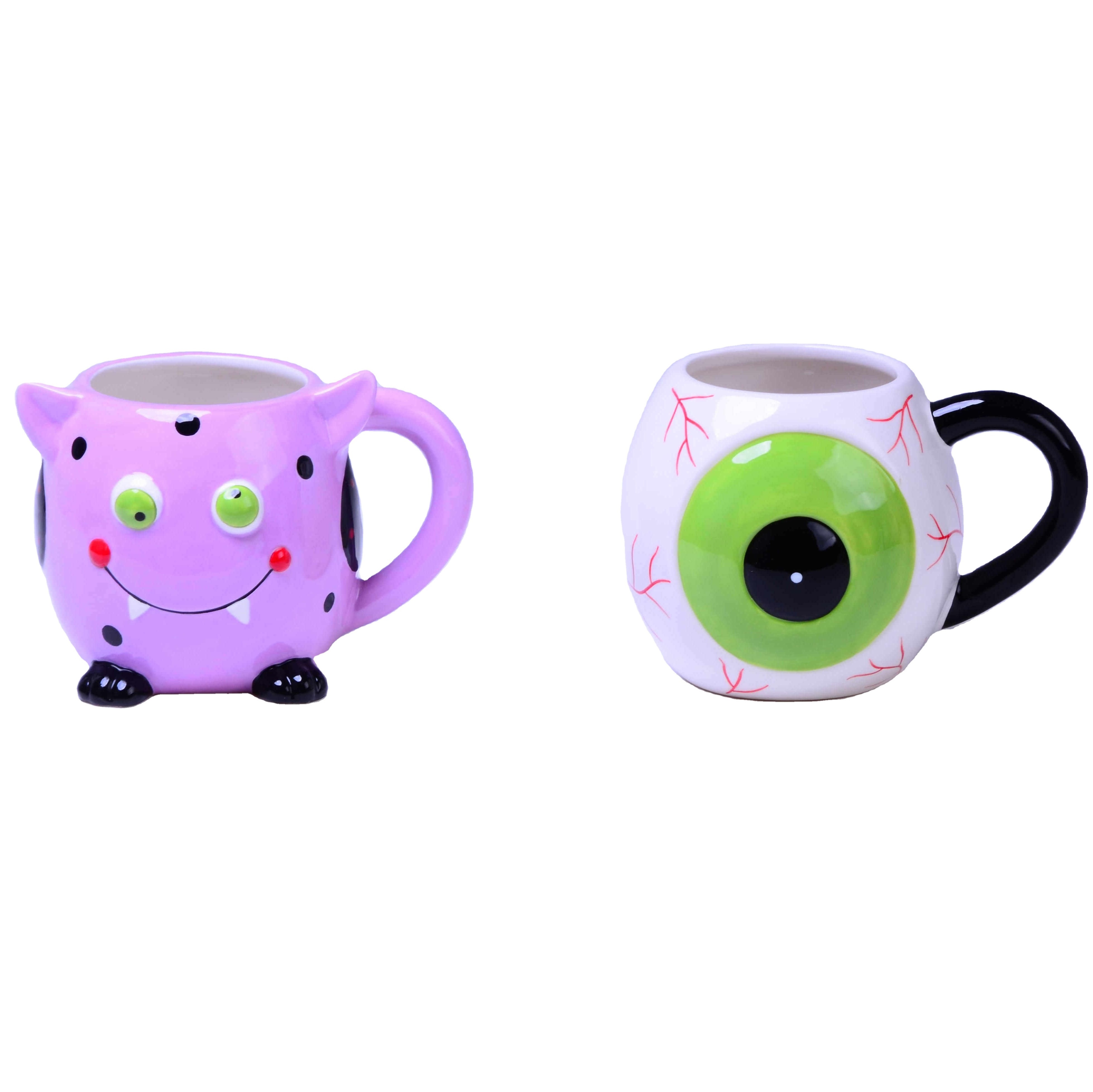 Customized Creative Hand Made 3D Ceramic Cup Cute Lesser black cat face Animal Print Logo Supplier Mugs