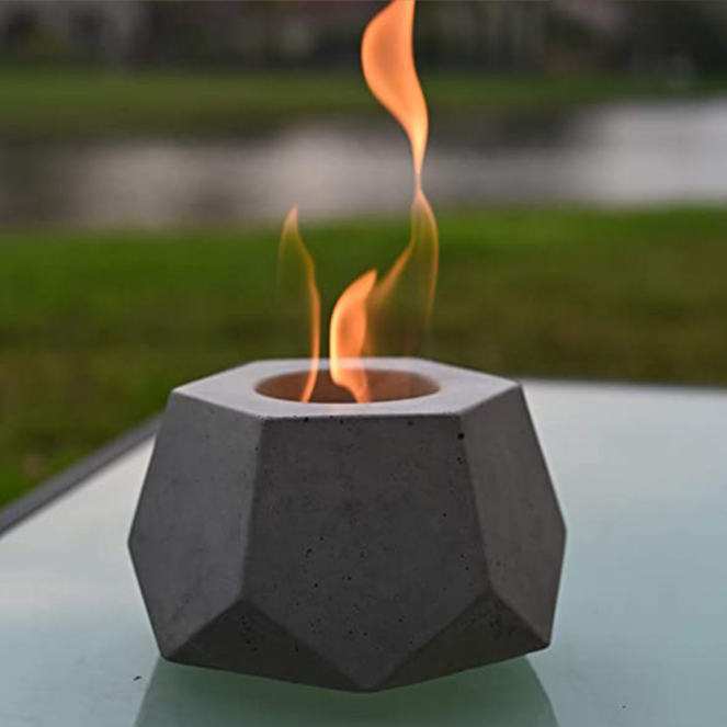 Amazon hot sale concrete hexagon fire pit for indoor tabletop use