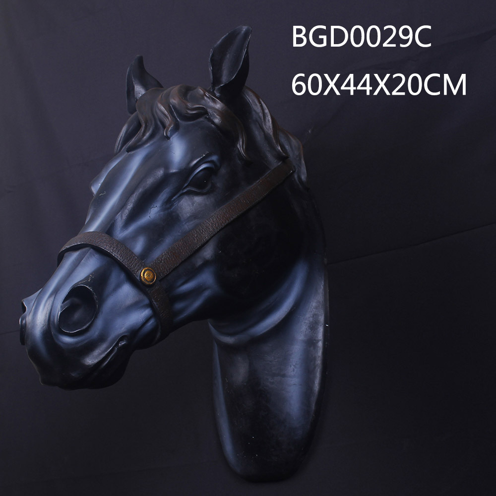 Artificial resin animal statues life size horse head