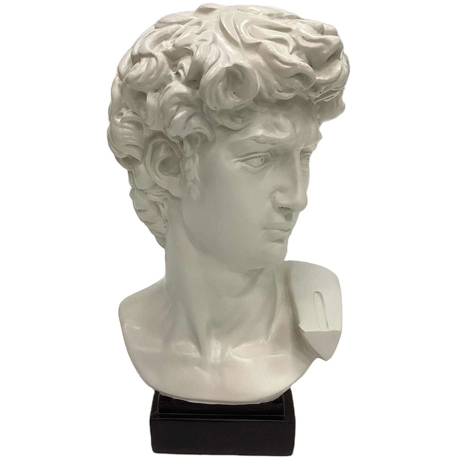 Customized Indoor Home Decor Life Size Bronze white with base David Statue Bust