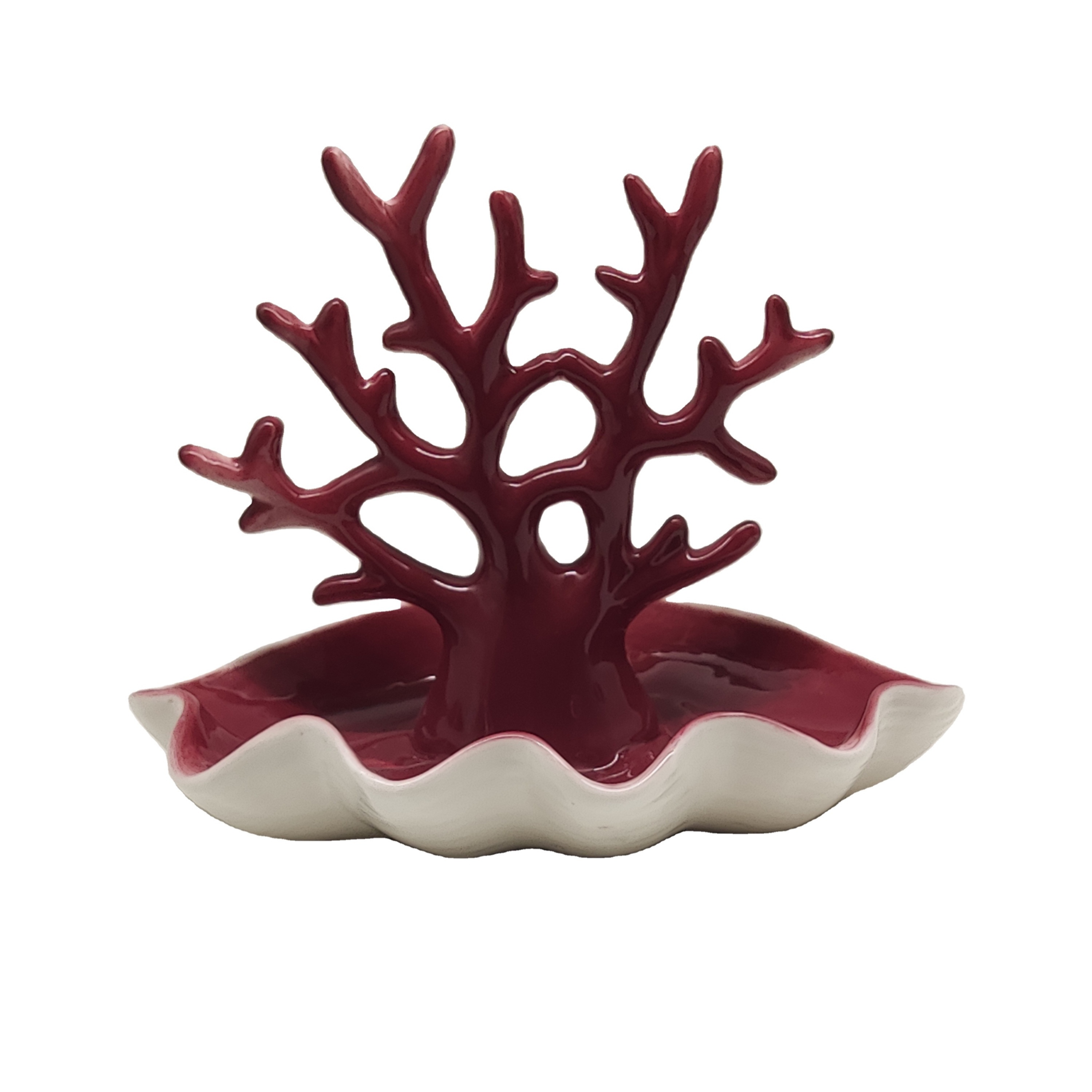 Ceramic Coral Accessories Tree Necklace Bracelet Holder Earring Hanger Organizer Rack Ring Watch Jewelry Display Tray