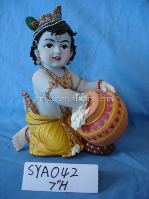 Wholesale Indian pooja hindu god krishna murti baby krishna statue