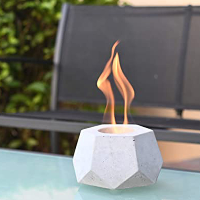 Amazon hot sale concrete hexagon fire pit for indoor tabletop use