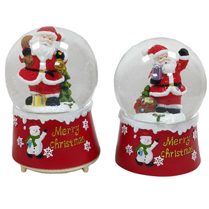 Custom resin snow globes glass hand painted polyresin christmas water globe with Music or Led