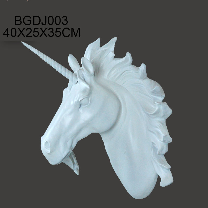 Polystyrene Animal Heads Decorative Horse Head Statue White