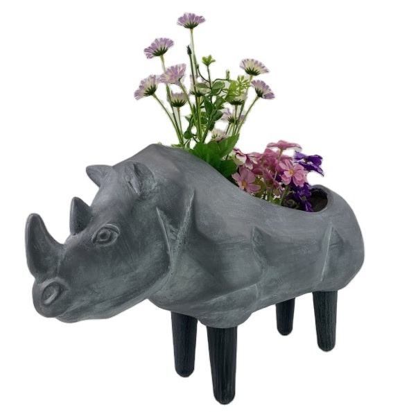 Customized European Style Antique Copper resin Animal Sculpture Life Size Casting Bronze Rhinoceros Garden Statue