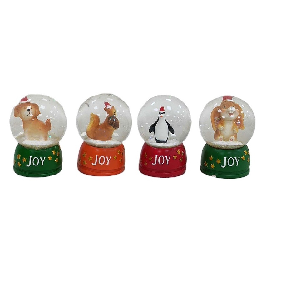 Customized Resin Luxury Ornament Gifts Music Box Snow Ball Santa Claus snow globe glass