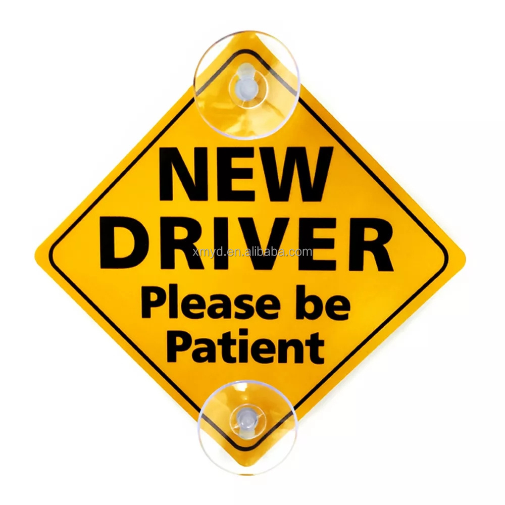 Reflective New Driver Car Sticker Sign Please Be Patient with Sucker Novice Driver Car Window Sticker