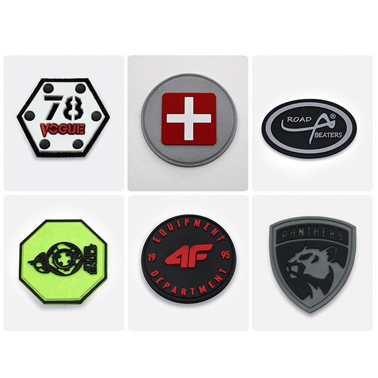 Promotional Iron On Garment 3d Silicon Logo Embossed Silicone Patches Label Pvc Rubber Labels For Clothing