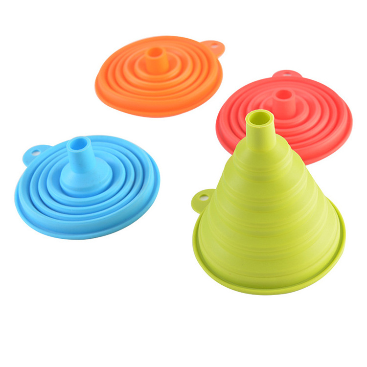 Food Grade Silicone Rubber Kitchen Collapsible Large Silicone Foldable Funnel