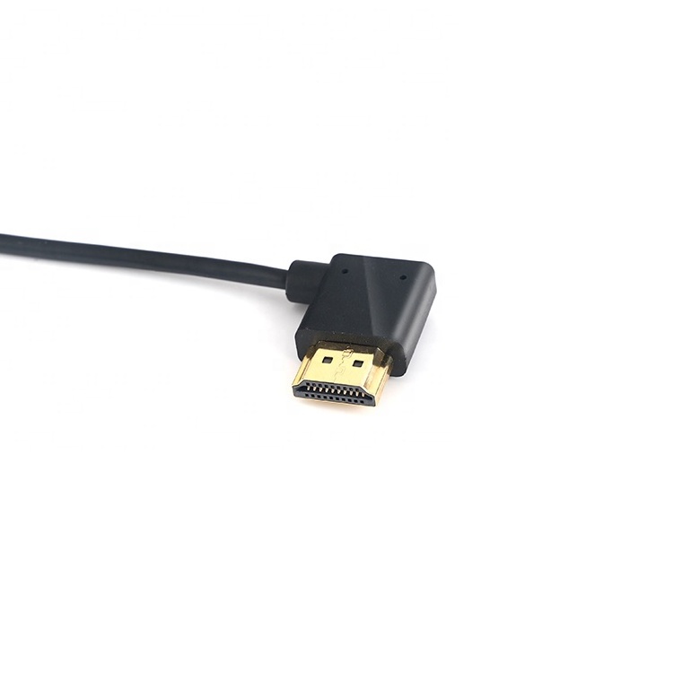 Right Angle Ultra Thin UHD 1080p 2k 4k Mini HDMI to HDMI Cable