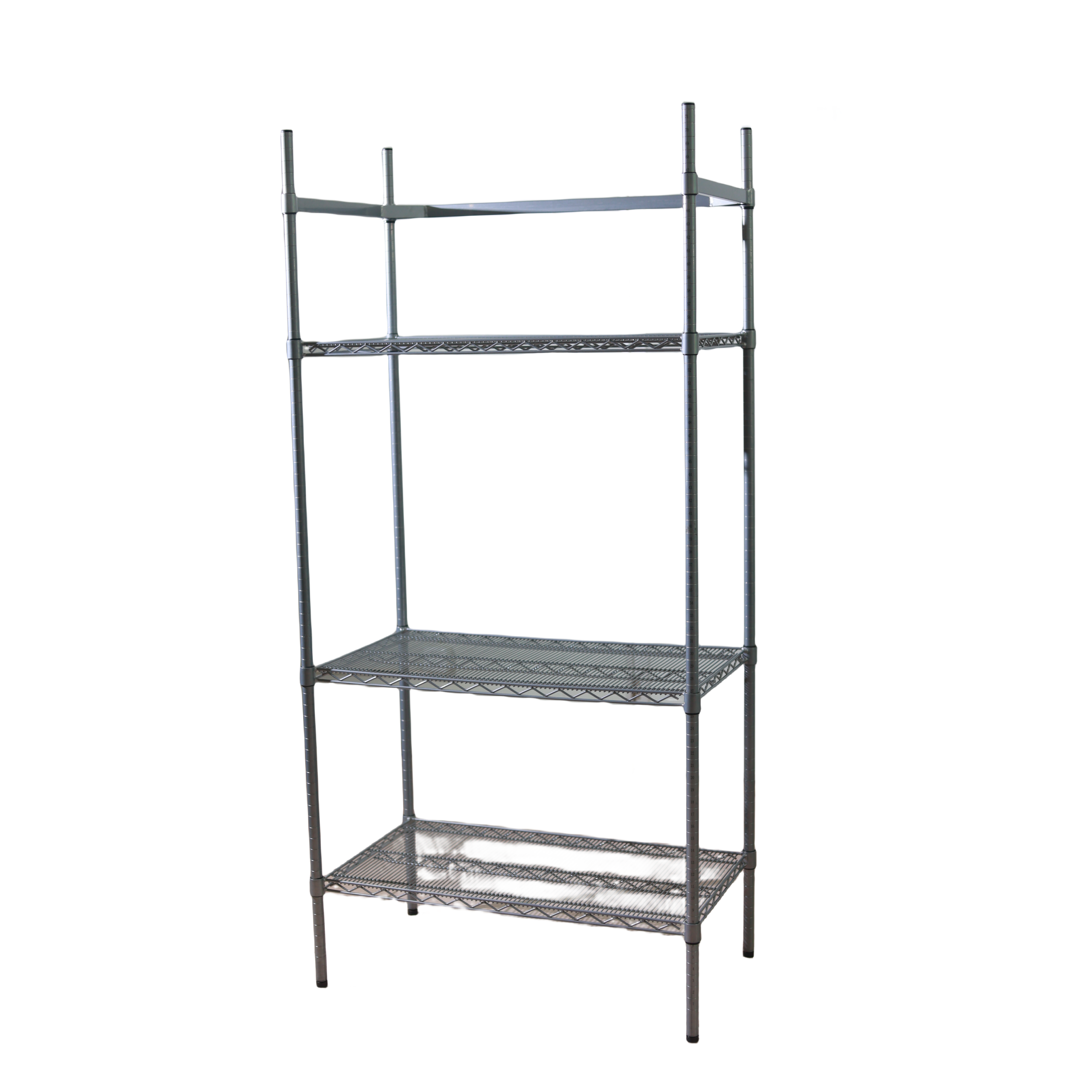 Metal rack heavy duty chrome steel wire shelf shelving with wheels customized design for sale