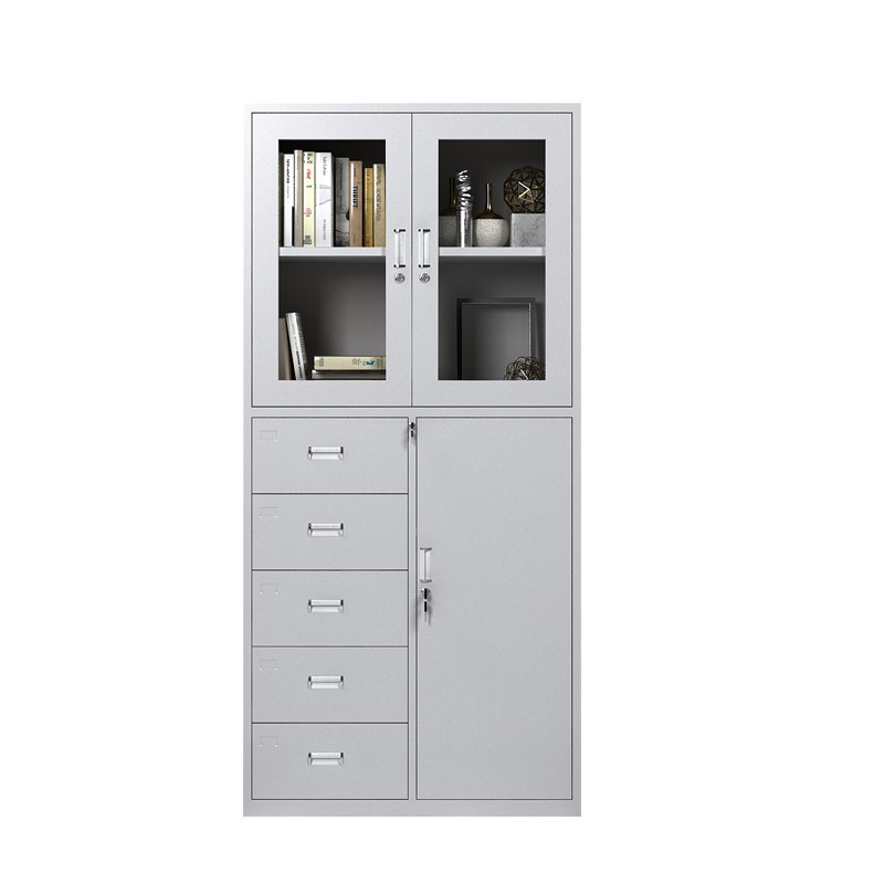 Office Metal Storage Cabinet With Adjustable Shelves,Double Door File And File Cabinet