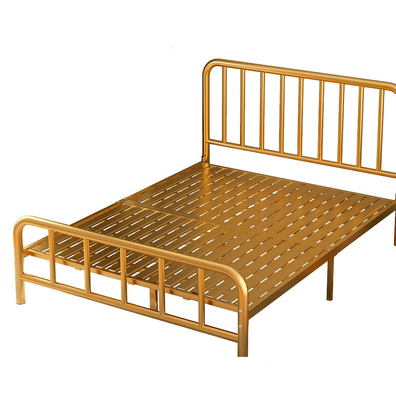 Nordic Simple Metal Iron Bed Single Or Double For Residential Apartment Rental House Hotel Or Dormitory Use