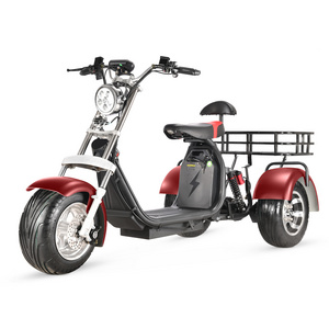 Three-Wheel Electric Scooter with Large Basket and Good Load Capacity Tricycle Scooter