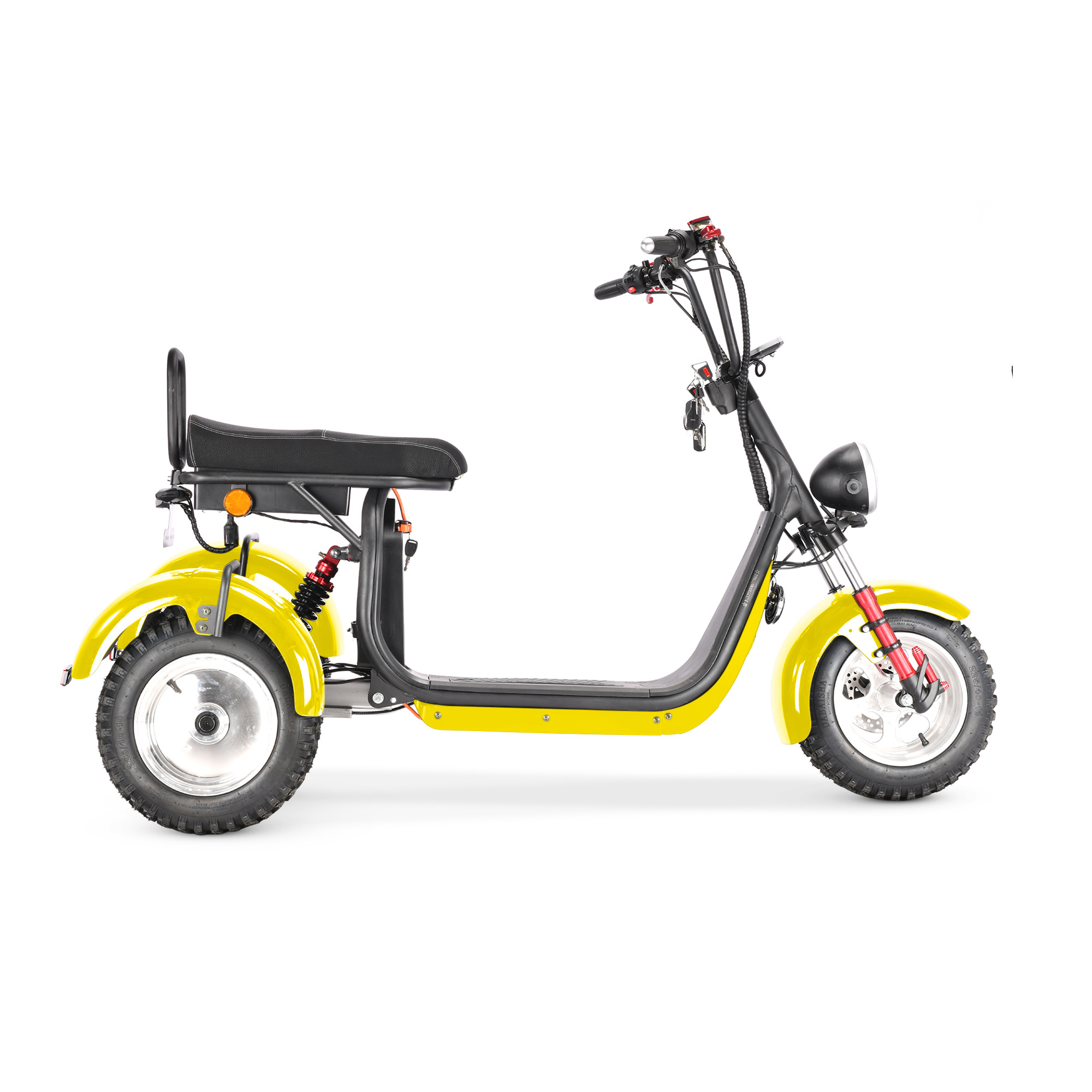 Dual 2000w motor swing tricycle scooter with off-road tire