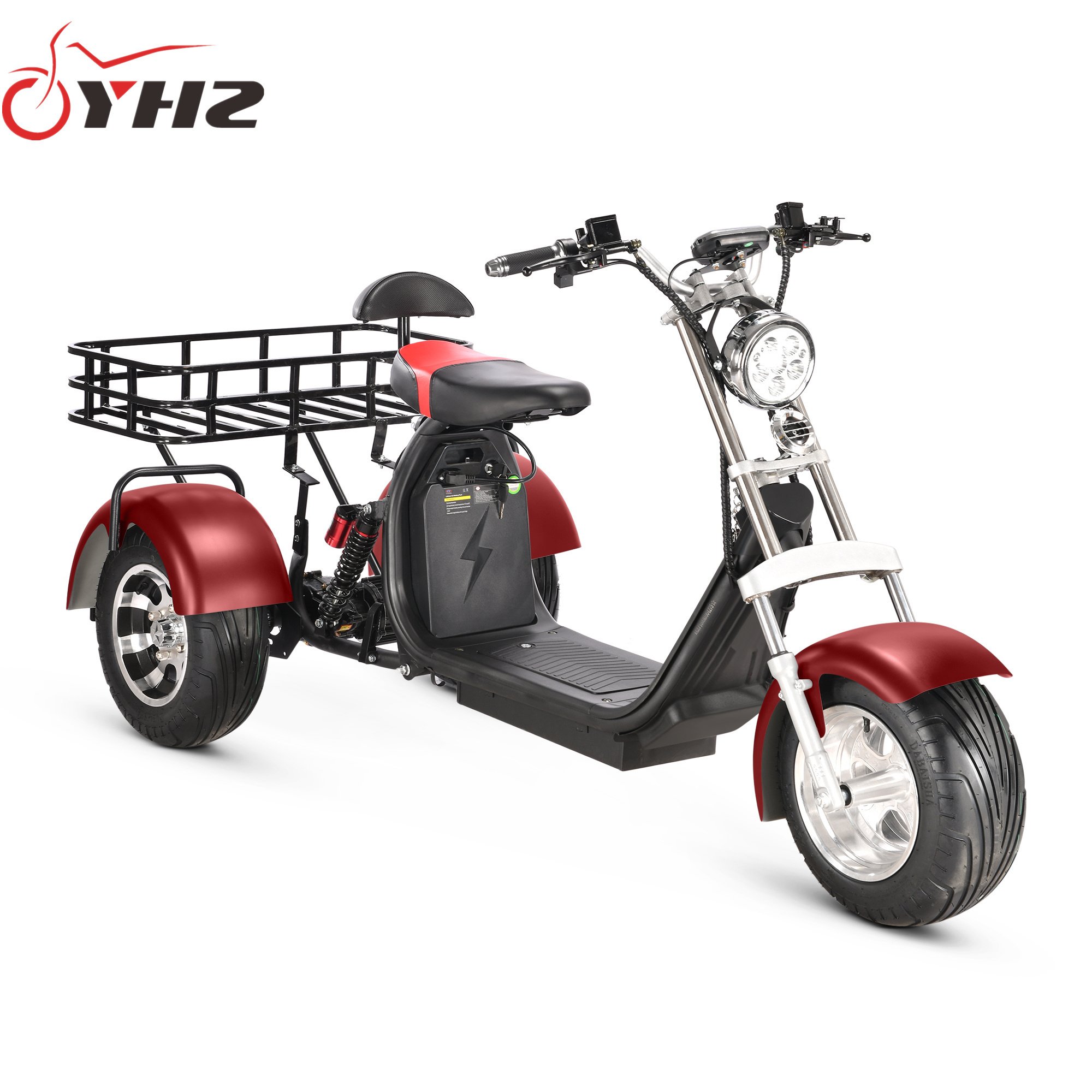 Three-Wheel Electric Scooter with Large Basket and Good Load Capacity Tricycle Scooter