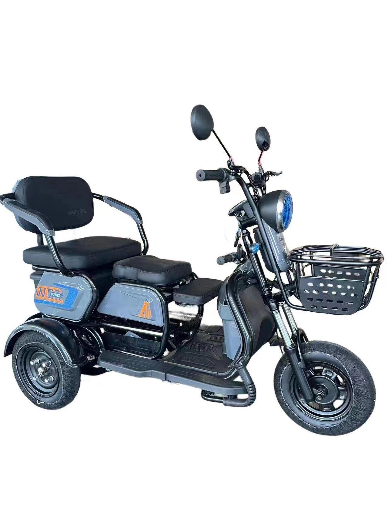 New arrival three-wheeled mobility scooter 600W electric tricycle with 3 seater for adult