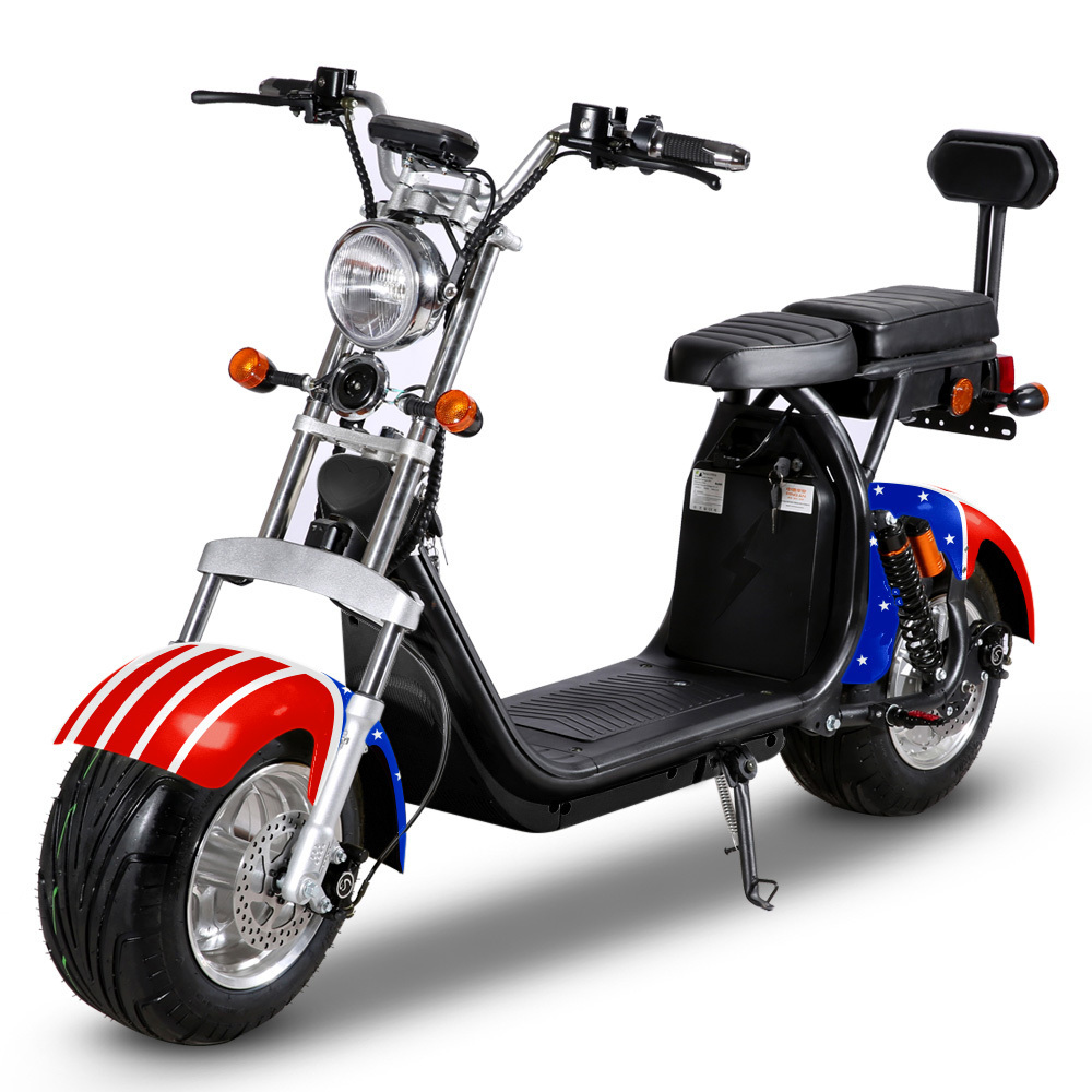 2024 Harlley 1500W city fat tyre two wheels electric motorcycle scooter for adults