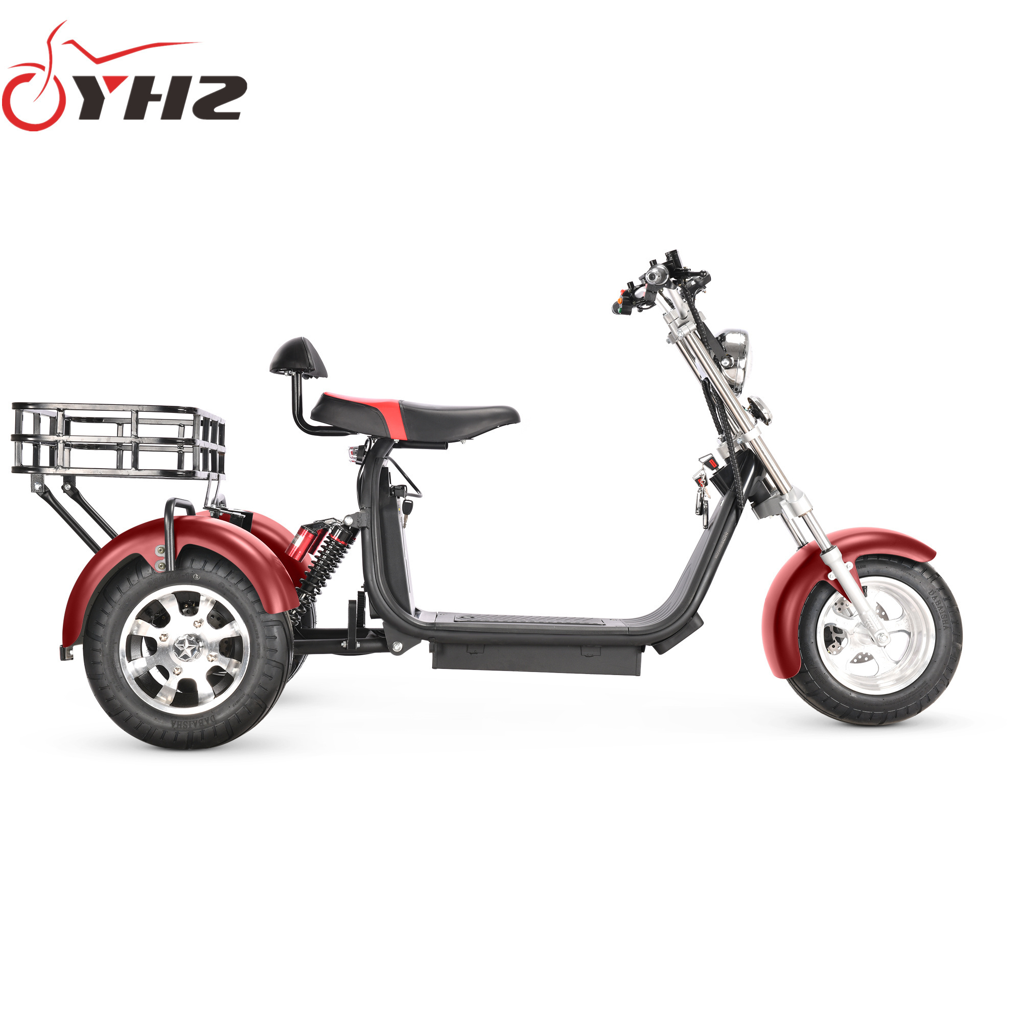 Three-Wheel Electric Scooter with Large Basket and Good Load Capacity Tricycle Scooter