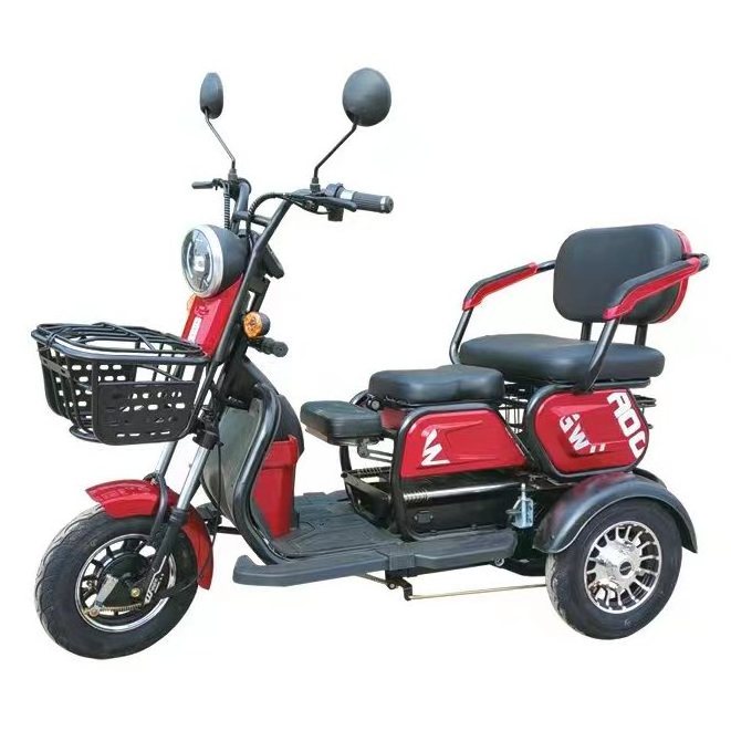 New arrival three-wheeled mobility scooter 600W electric tricycle with 3 seater for adult