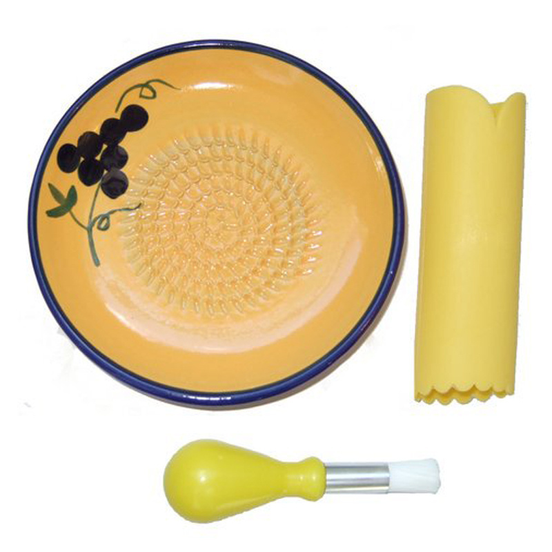 Wholesale Ceramic cheese garlic grater plate custom shaped ginger garlic grater with peeler