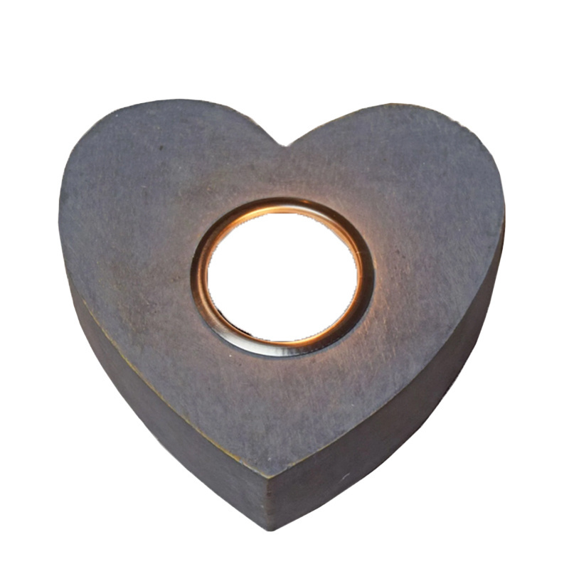 Custom concrete tealight candle container, nordic candle holder vessel, heart shape cement wax candle jars