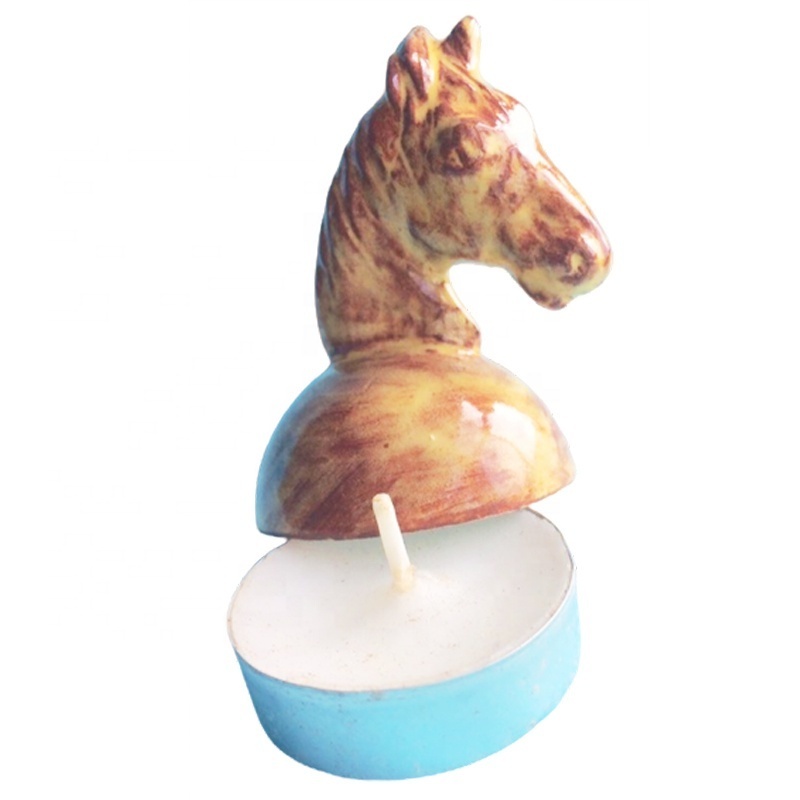 Custom handmade extinguish fired candle ornament ceramic animal candle extinguisher porcelain horse head candle snuffer