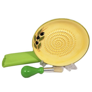 Wholesale Ceramic cheese garlic grater plate custom shaped ginger garlic grater with peeler