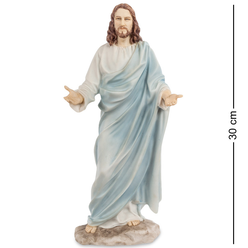 Wholesale custom Catholic gifts religious figurine resin Buddy Christ Jesus statue for home decor religious statues