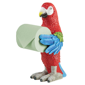 Fresh new product polyresin parrot toilet paper holder